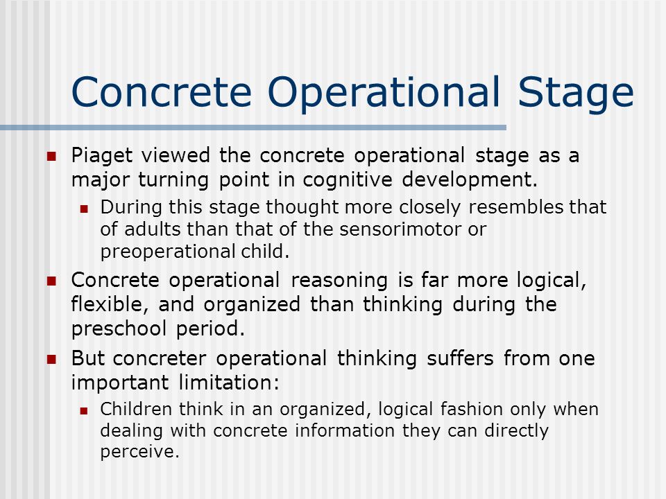 Jean piaget concrete operational stage examples hot sale